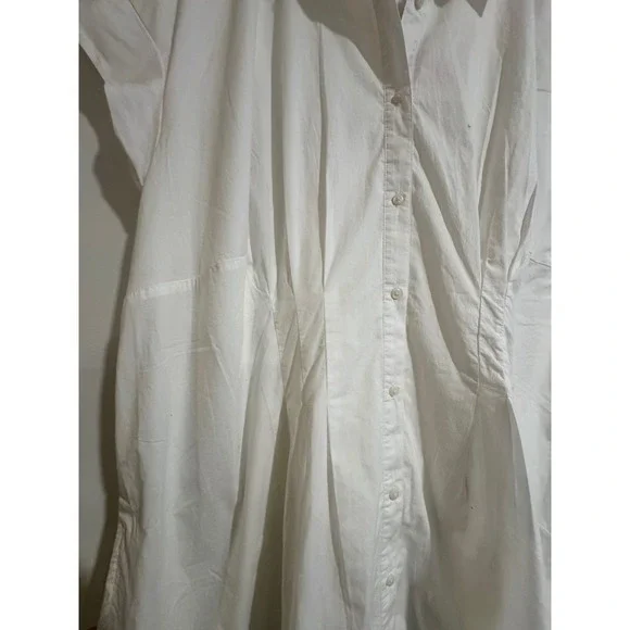 A New Day Mini A-Line Dress Womens 2X 2XL White Button Down Pocket Cottagecore - Picture 4 of 7